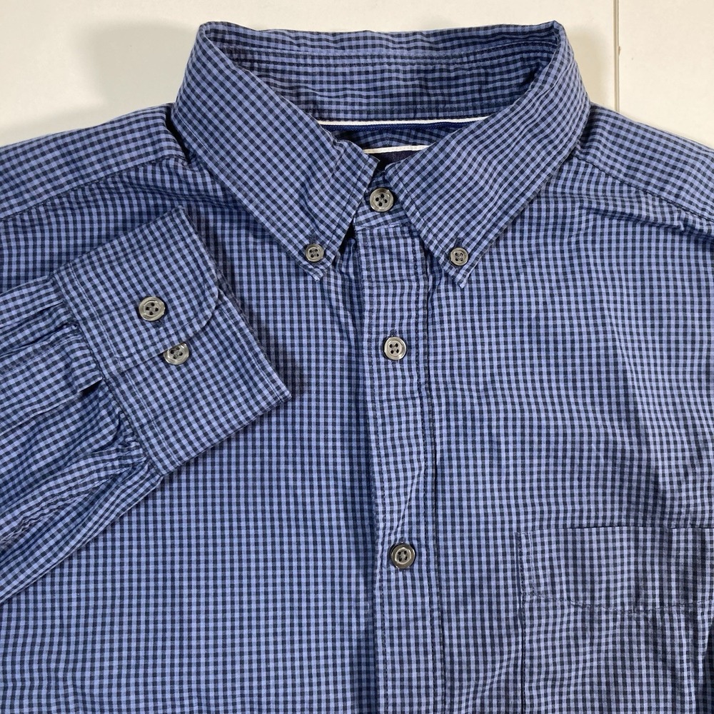 Charles‎ Tyrwhitt Shirt Large Blue Check Classic Weekend Button Down Casual